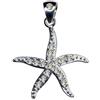 Anhänger 925 Silber I ciondolo a forma di stella marina, in vero argento massiccio 925, con zirconi, design classico, colore della pietra: bianco chiaro, negozio online, gioielli I 51090 I, Argento Sterling 925, zirconi,