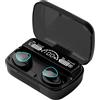 Hperu auricolari wireless auricolari wireless TWS auricolari wireless auricolari in-ear auricolari M10 auricolari 9D cuffie sportive stereo 9D con cassa di ricarica microfono nero