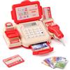 LTFIOON Cassa Giocattolo per Bambini, Registratore di Cassa Giocattolo con Scanner, Soldi Finti e Calcolatrice, Registratore di Cassa Supermercato Giocattolo per Bambina Gioco di Ruolo per bambini 3+