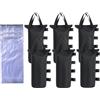 CACTIYE Sacchi di sabbia con peso a baldacchino con sacchetti d'acqua, resistenti sacchetti di ancoraggio per tenda, 50 x 20 cm, nero (nero, 6 sacchi di sabbia + 6 sacchetti per acqua)