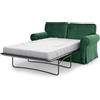 MASTERS OF COVERS Copridivano per divano letto compatibile con Ikea Ektorp 2 posti, rivestimento di ricambio, realizzato a mano, 197 x 90 x 88 cm (velluto, verde)