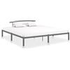 Higsose Letto Matrimoniale Moderno Grigio Metallo, 210 x 190 x 63 cm, Adatto per Materasso 180 x 200 cm, Rete a Doghe in Metallo, Facile da Montare