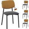 Ravino Sedia di design A21, con rivestimento in tessuto e imbottitura spessa, set da 4 pezzi, colore giallo, portata con 110 kg, sedia imbottita, moderna da cucina, sala da pranzo o tavolo da pranzo