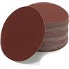 Woltersberger® 50 pezzi dischi abrasivi eccentrici Ø 150 mm, grana P60/P100/P150/P320/P600, rosso non perforato, set di tamponi abrasivi in carta vetrata