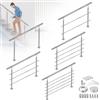 FIVMEN Corrimano per scale in acciaio inox, per esterni, 200 cm, parapetto con 2 montanti, per interni ed esterni, 2 barre trasversali