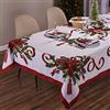 Kadut Tovaglia in misto poliestere multicolore (rosso, verde), 320 x 152,4 cm (rettangolare), antimacchia, per tavoli rettangolari da 1,8 m, per vacanze, feste