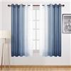 DWCN Tende trasparenti in finto lino, con sfumatura extra larga, in voile semi-voile, con occhielli, per camera da letto e soggiorno, 152 x 160 cm, set di 2 tende a pannelli, blu denim
