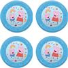 Procos - Piatto di plastica Peppa Pig Messy Play, 4 pezzi, riutilizzabile, stoviglie per feste di compleanno o a tema, Peppa Wutz