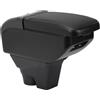 OYHCM Auto Braccioli Compatible with Citroen C3 MK3 2016-2024 Braccioli Poggiabraccio con Vano Portaoggetti Console Centrale (Cuciture Nero)