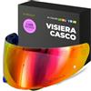 Everalo Visiera Compatibile con HJC I90 - I91 - HJ33 (Rosso Cromo)