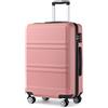 KONO Valigia Grande Valigie Trolley Rigide Bagaglio a Mano da Viaggio Valigia da Stiva con Serratura TSA e Robuste 4 Ruote Girevoli（Nude, 28