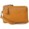 PORRASSO Pelle Portamonete Mini Portafoglio Donna Portatile Coin Bag PU Porta Carte di Credito con Cinturino da Polso Giallo