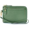 PORRASSO Pelle Portamonete Mini Portafoglio Donna Portatile Coin Bag PU Porta Carte di Credito con Cinturino da Polso Verde Mare