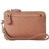 PORRASSO Pelle Portamonete Mini Portafoglio Donna Portatile Coin Bag PU Porta Carte di Credito con Cinturino da Polso Rosa Loto