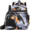 Tanou Zaino Scuola Media e Superiore, Grandi Zaini Elementari Bambino di 2 Pezzi, Impermeabile Nylon Daypack Zaino Ragazzo per la Scuola e Viaggio, Mimetica Marrone