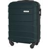 BARRENS Valigia Bagaglio a Mano 55x40x20 - Trolley Cabina Rigido in ABS - 4 Ruote 360° - Piccola Valige Cabin Size 34 L (Verde)