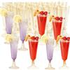 YUNZHISHIYE Flute Da Champagne Da 30 Pezzi, Calici Di Plastica, Calici Natalizi, Bicchieri Plastica Rigida Lavabili Da 150 Ml, Riutilizzabili, Bicchieri Da Vino Per Feste, Matrimoni, Compleanni (oro)