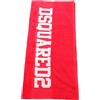 DSQUARED2 Telo Mare Uomo Donna Rosso Logo Jacquard Bianco Uni