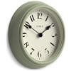 Jones Clocks® Frieze Orologio a parete | Piccolo elegante orologio rotondo classico | 23cm | Verde salvia | Un bel design ideale per cucina, soggiorno, camera da letto, spazi grandi o piccoli