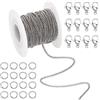 PH PandaHall 10m Catena Collana Fai da Te in 304 Acciaio Inox Catena Argento per Gioielli, Catene in Metallo con 30 Anelli di Salto e 20 Chiusure di Aragosta per Accessori di Gioielli Fai da Te