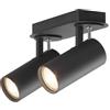 DAWALIGHT Lampadario a Faretti LED da Soffitto 2 Punti Luce Plafoniera GU10 Parete 5W 3000K Moderna Lampada Faretto Orientabile per Camera letto Salotto Soggiorno Cucina Corridoi, Nero, Alluminio
