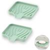 YoHyien 2 Pezzi Porta Saponetta in Silicone, Portasapone da Lavandino, Portasaponetta con Scolo, Porta Saponette Solida, Piattino Porta Sapone per Bagno, Cucina e Doccia (Verde)