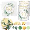 Luckeey 20 Tovaglioli + 12 Portacandele da Tavolo + 100 Coriandoli - Decorazione Compleanno Verde per Donna e Uomo - Eucalipto per Tavolo