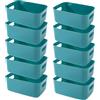 EURXLQ 10 pezzi mini Cestino Portaoggetti in Plastica con Maniglie 15×11×5 cm Organizzatore Bagno Cestini per Armadietto Cucina Cestino Portaoggetti in Plastica per Bagno Cucina (Verde)