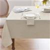 Softalker Tovaglia Antimacchia 350 x 150 cm in Finto Lino Rettangolare per 12-16 posti Tovaglie Beige Lavabile Impermeabile per Protezione Tavolo per Autunnale, Natalizia Feste, Compleanno, Matrimonio