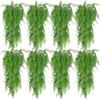 Huryfox Piante rampicanti artificiali Vite di felce - 8P Decorazione pianta finta cadente con foglie d'edera per interni ed esterni, finta vegetazione verde per soggiorno, cucina, balconi, giardini