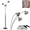 hofstein Lampada da terra Gastor, in metallo/vetro nero/cromo/trasparente, design moderno retrò, 210 cm, 3xE14 senza lampadine