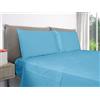 EVERGREENWEB MATERASSI & BEDS EVERGREENWEB - Federe Cuscini Letto Matrimoniale 50x80 cm, Set di 2 copricuscini in Puro Cotone con patella interna, Anallergico, lavabile in lavatrice - Azzurro
