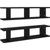 vidaXL Mensole a Parete 2 pz Nere 90x18x20 cm in Legno Multistrato