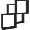 vidaXL Mensola da Parete a Cubo Nera 80x15x78,5 cm Legno Multistrato