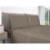 EVERGREENWEB MATERASSI & BEDS EVERGREENWEB - Federe Cuscini Letto Matrimoniale 50x80 cm, Set di 2 copricuscini in Puro Cotone con patella interna, Anallergico, lavabile in lavatrice - Tortora
