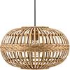 Eglo Lampada a sospensione Amsfield, vintage, naturale, boho, hygge in acciaio, legno in colori naturali, lampada da tavolo da pranzo e da soggiorno con attacco E27, diametro 38 cm