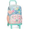 Enso Zaino per bambini Enso Bubbles, zaino per la scuola, in poliestere, doppie ruote girevoli multidirezionali, molteplici modi di utilizzo, blu
