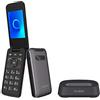 Alcatel 30.26 Telefono Cellulare, Display 2.8 a colori, Tasti Grandi, Tasto SOS, Basetta di ricarica, Bluetooth, Fotocamera, Metallico Grigio [Italia]