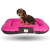 Ligo SCOTT - Materasso per Cani Idrorepellente e AntiGraffio, Realizzato in Italia. Cuscino per Cane antimacchia. Cuccia morbida per cani. Uso Interno ed Esterno. (M: 100x70 cm, FUCSIA/MARRONE)
