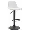 CLP Sgabello Design Kiel in Similpelle I Sgabello Cucina Girevole E Regolabile I Sgabello da Bar Imbottito, Colore:Bianco, Colore della Cornice:Nero
