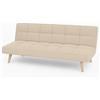 Totò Piccinni Divano Letto 3 Posti SANDWICH Prontoletto Clic-Clac imbottito con piedini in legno (Velluto a Costine Beige)