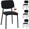 Ravino Sedia di design A21 - Set di 4 sedie da pranzo imbottite con rivestimento in tessuto, moderna sedia da cucina con schienale, sedia da pranzo e tavolo da pranzo, colore nero