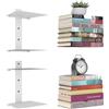 Mefirt Mensole Libri Invisibili, 4 Scaffali Verticali, Mensole da Muro Invisibili per Libri, Libreria Invisibile da Parete per la Camera da Letto, Decorazione per L'ufficio, 2 Pezzi, Bianco