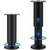 Wzhtuzi Piedi per mobili, 2 piedini regolabili (18-30 cm), piedini per mobili in acciaio inox, piedini in acciaio laminato a freddo, per mobili, divano, armadi, letti (nero)