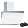 Klarstein FlashLine - Cappa da Cucina da 60cm, Cappa Inclinata, Touchscreen, 524 m³/ora, Efficienza Energetica A++, LED, Silenziosa: 34,5 dB, Bianco, Scarico & Ricircolo