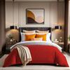 Nuit Des Rêves Copripiumino singolo Ranforce Premium (135 x 200 cm), 100% cotone, rosso, chiusura a bottoni, 145 fili, lavabile in lavatrice a 30 °C, morbido e resistente