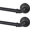 JoyUltra Confezione da 2 Bastoni per Tende Industriali per Finestre da 120 a 213 cm, Oscuranti, per Interni ed Esterni, Diametro 15,7 cm, da 88 a 190 cm, Nero