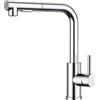 FORIOUS Rubinetto Lavello Cucina, Miscelatore Cucina con Doccetta Estraibile, 2 Tipi di getto e Girevole a 360°, A forma di L Acciaio Inox Maniglia Singola Rubinetto Miscelatore, Cromo Lucido