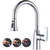 ARCORA Rubinetto da Cucina Estraibile, Rubinetto Girevole a 360° con Doccetta Estraibile, Cartuccia Ceramica Anti-Perdita, Acciaio Inox, 3 Funzioni in Uno, per Lavello da Cucina, Cromo