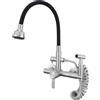SJQKA Rubinetto A Muro Cucina,miscelatore A Muro Con Doccetta,4 Modalità Di Getto D'acqua,rubinetteria Lavabo Parete,rubinetto Lavello Cucina A Lavanderia